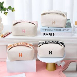 H家旅行日系帆布手提化妝包‧便攜式女化妝品飯盒收納包